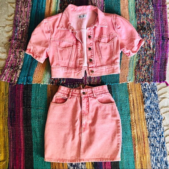 Vintage Dresses & Skirts - Vintage jean jacket set